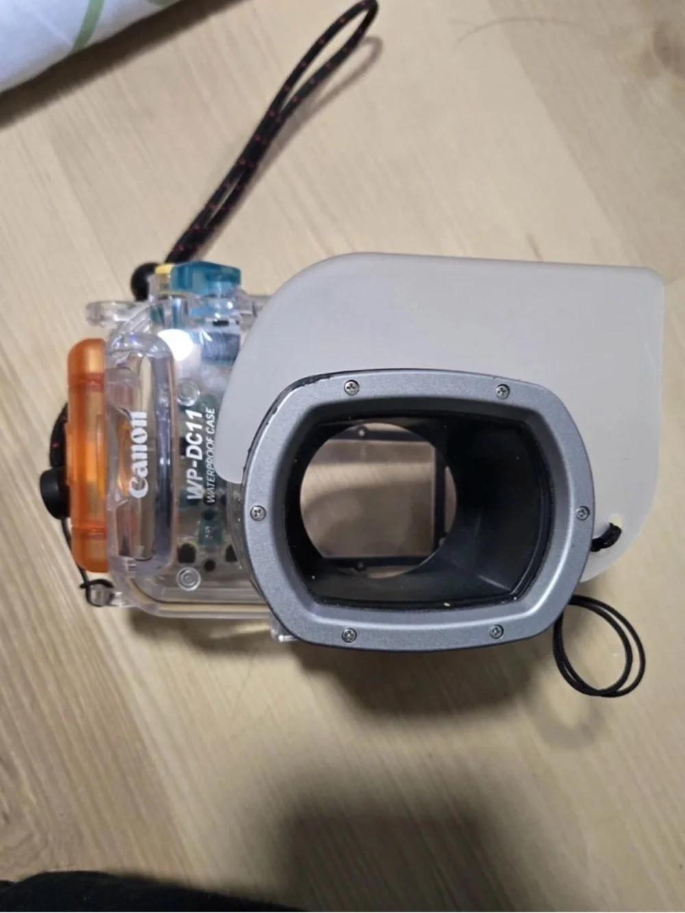 Canon Underwater Camera Housing - Clear with Blue & Orange Accents